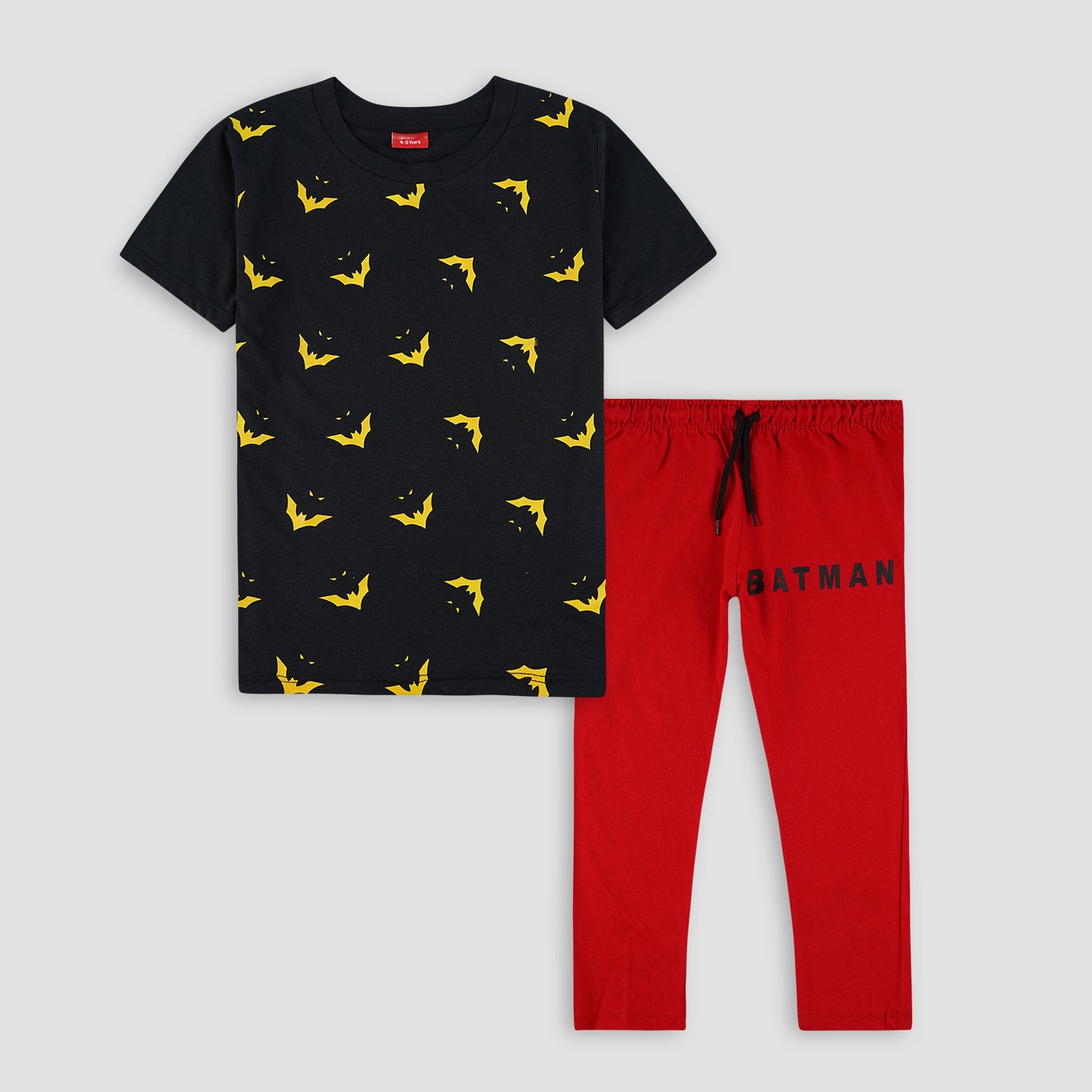 Batman with Red Trouser-Kids Summer Pj Suit