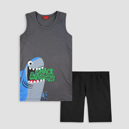 Shark Attack Sando Suit-Grey -SS08