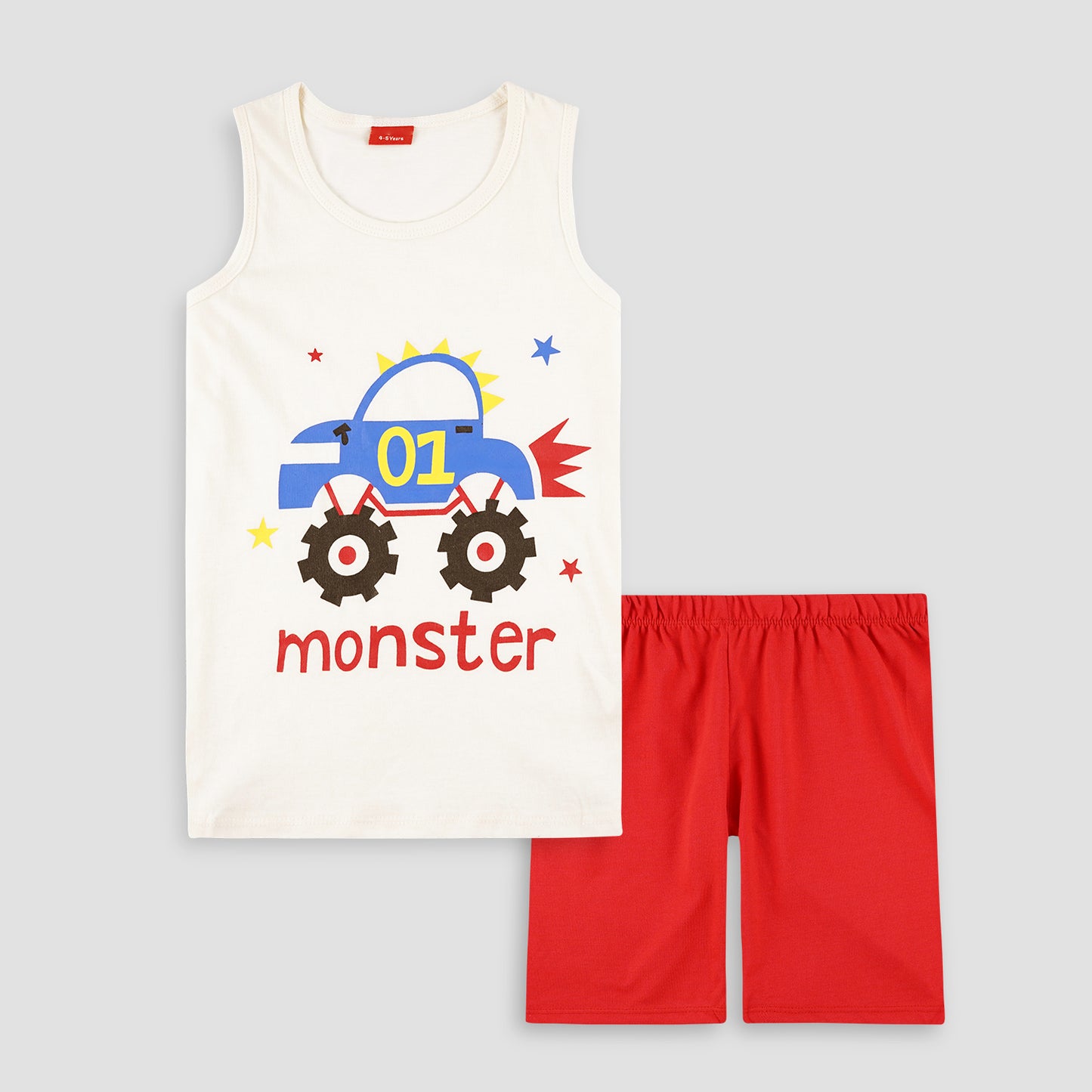 Monster Truck Sando Suit-Red&White