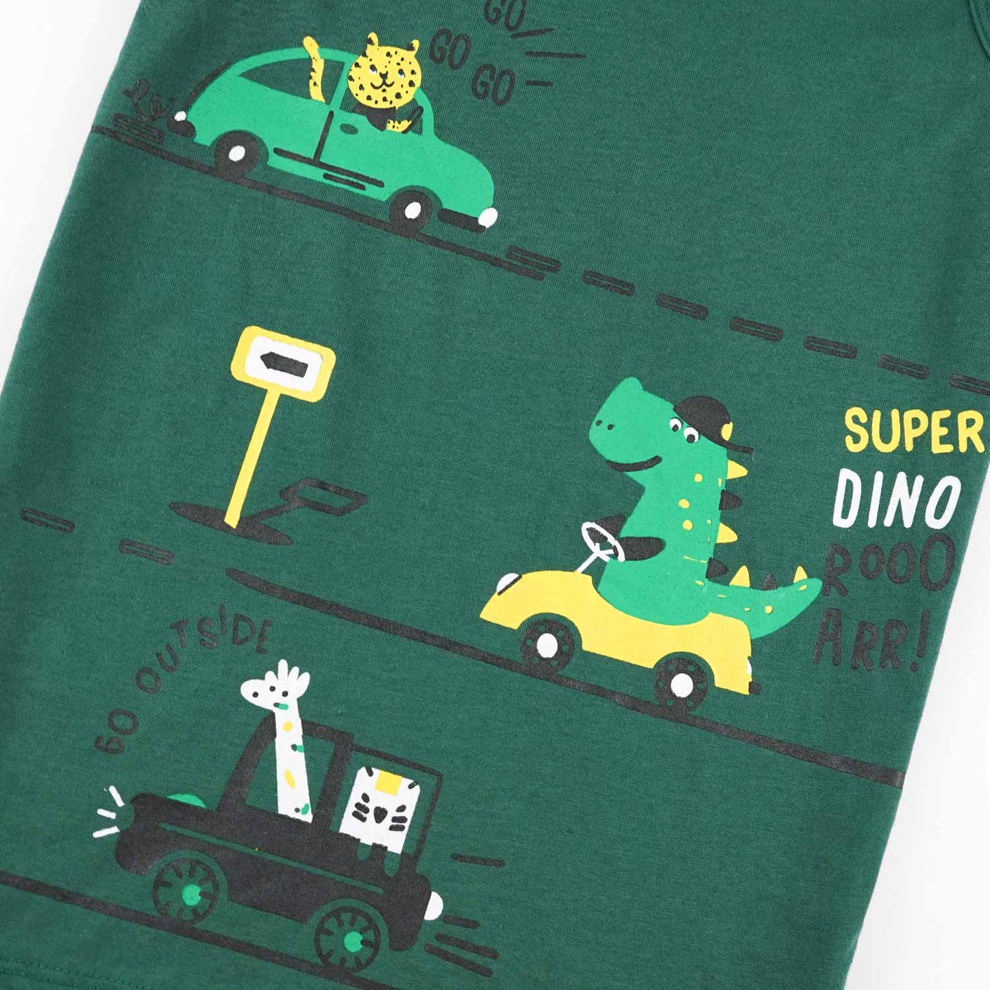 Dino Ride Sando Suit-Green