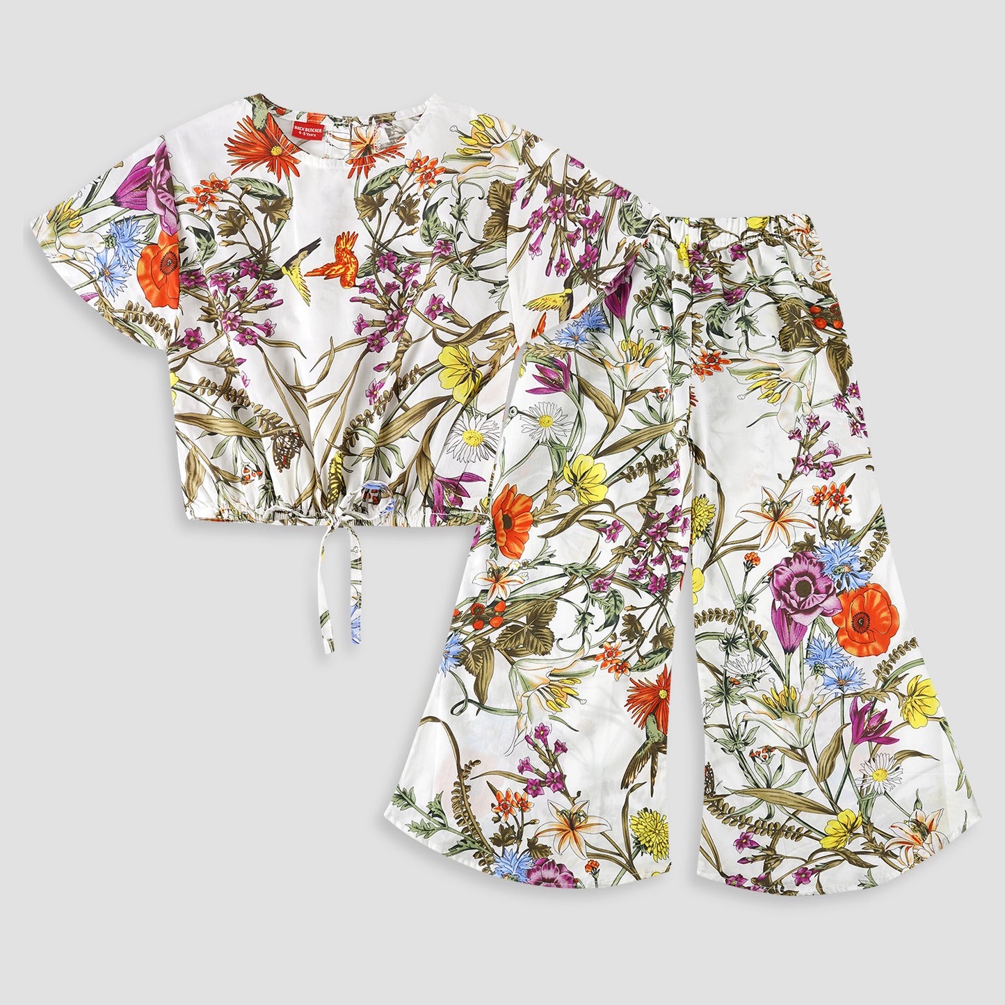 Birdy Bloom -Girl crop-top with Bell Bottom