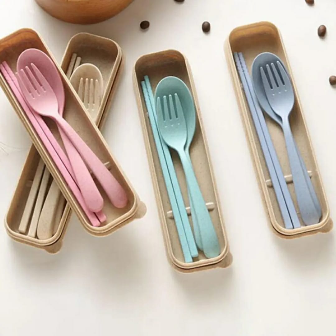 Spoon Fork Chopstick set with portable box