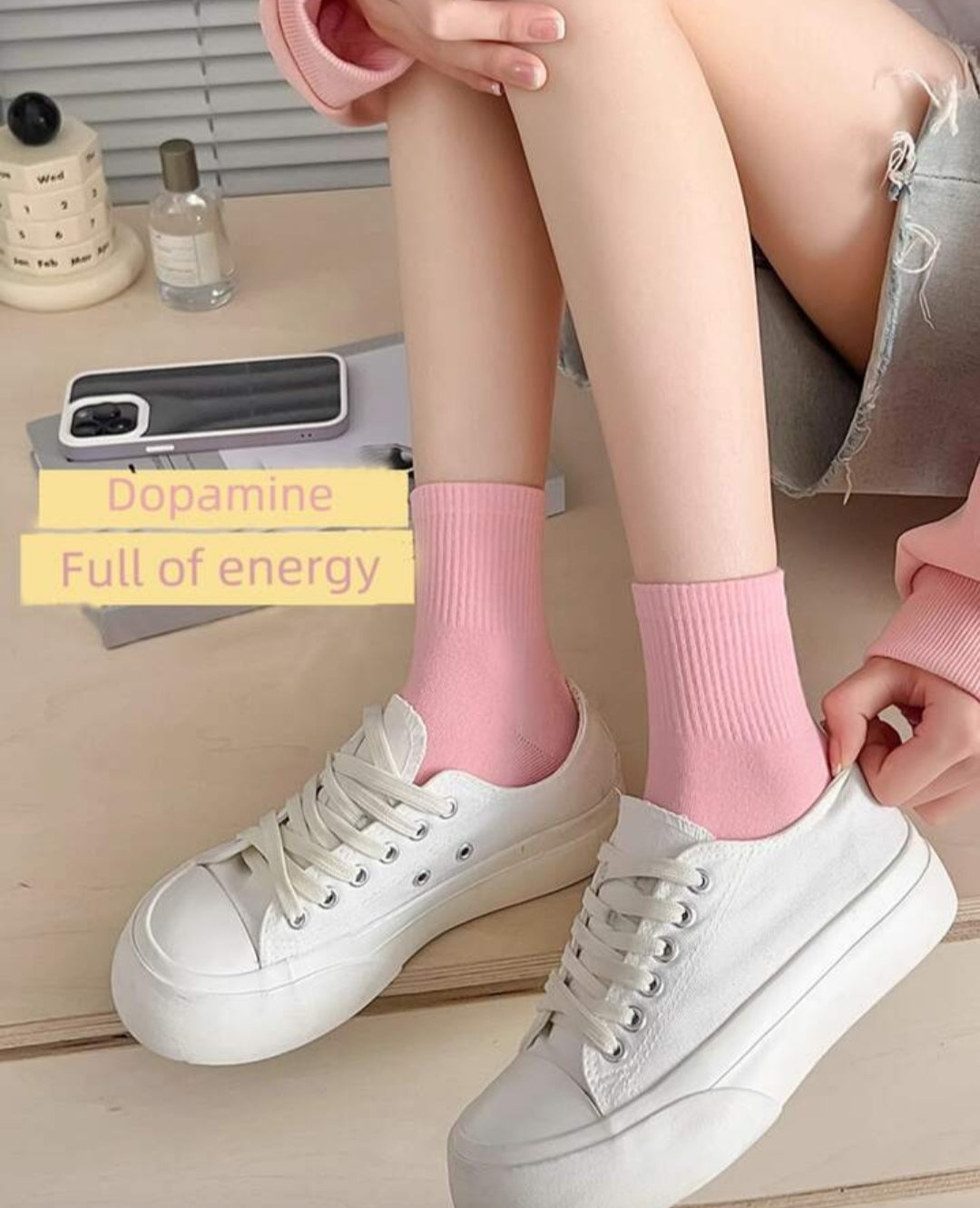 Warm Woolen Solid Color Fashion  Socks