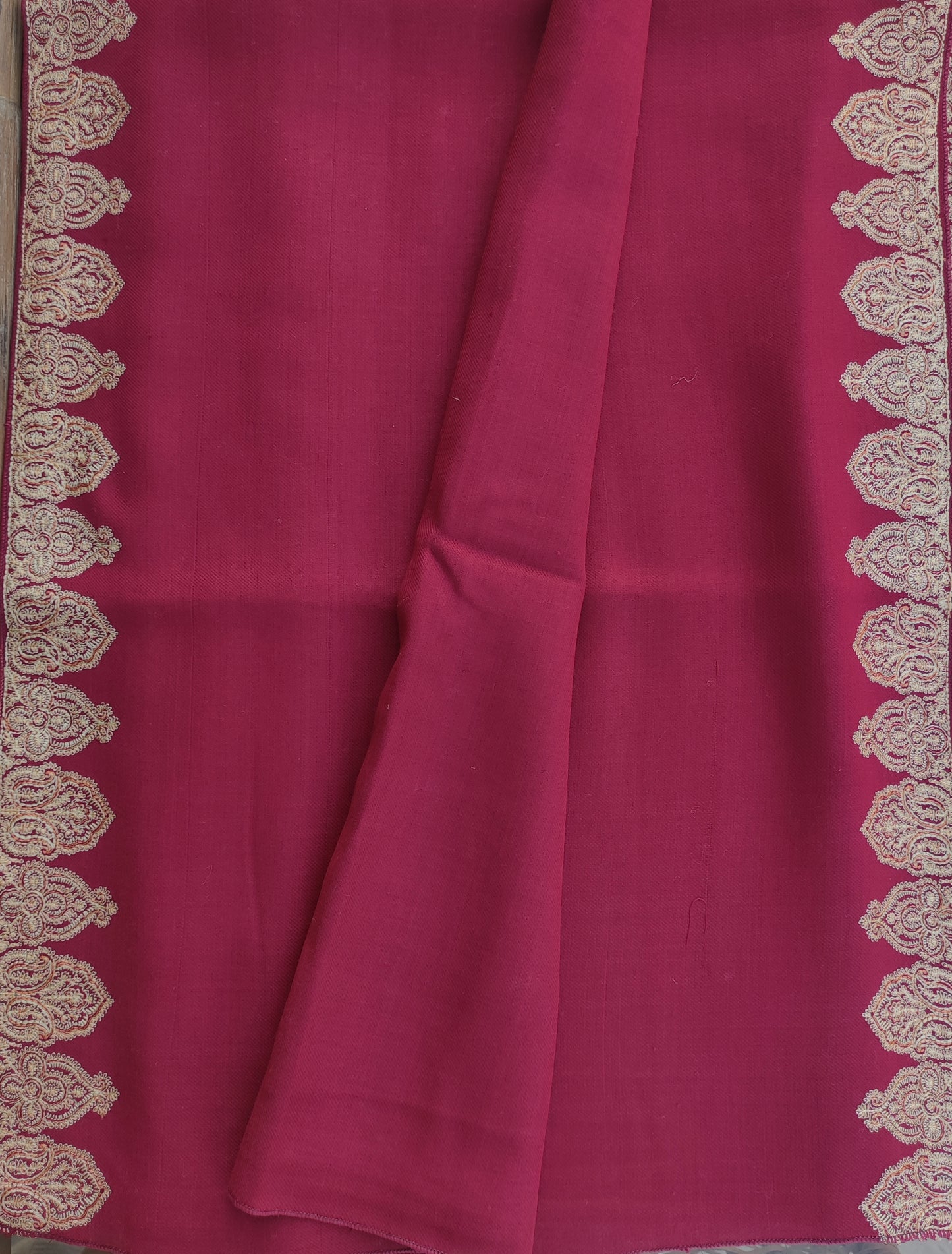 Embroidered kashmiri Kanni Pashmina Shawl - LS 10 Maroon