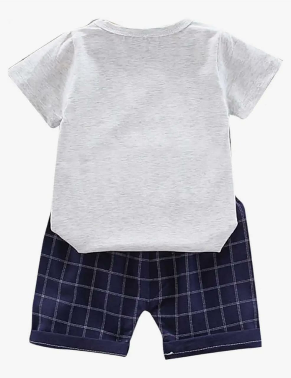 Kids Cotton T-Shirt & Shorts Set |Vroom Go Away -Grey -CS1102