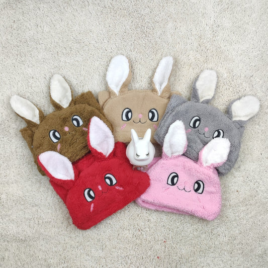 Warm Plush Bunny Cap with neck Warmer