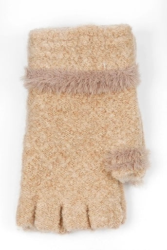 LADIES FINGERLESS WINTER WOOLEN MITTENS