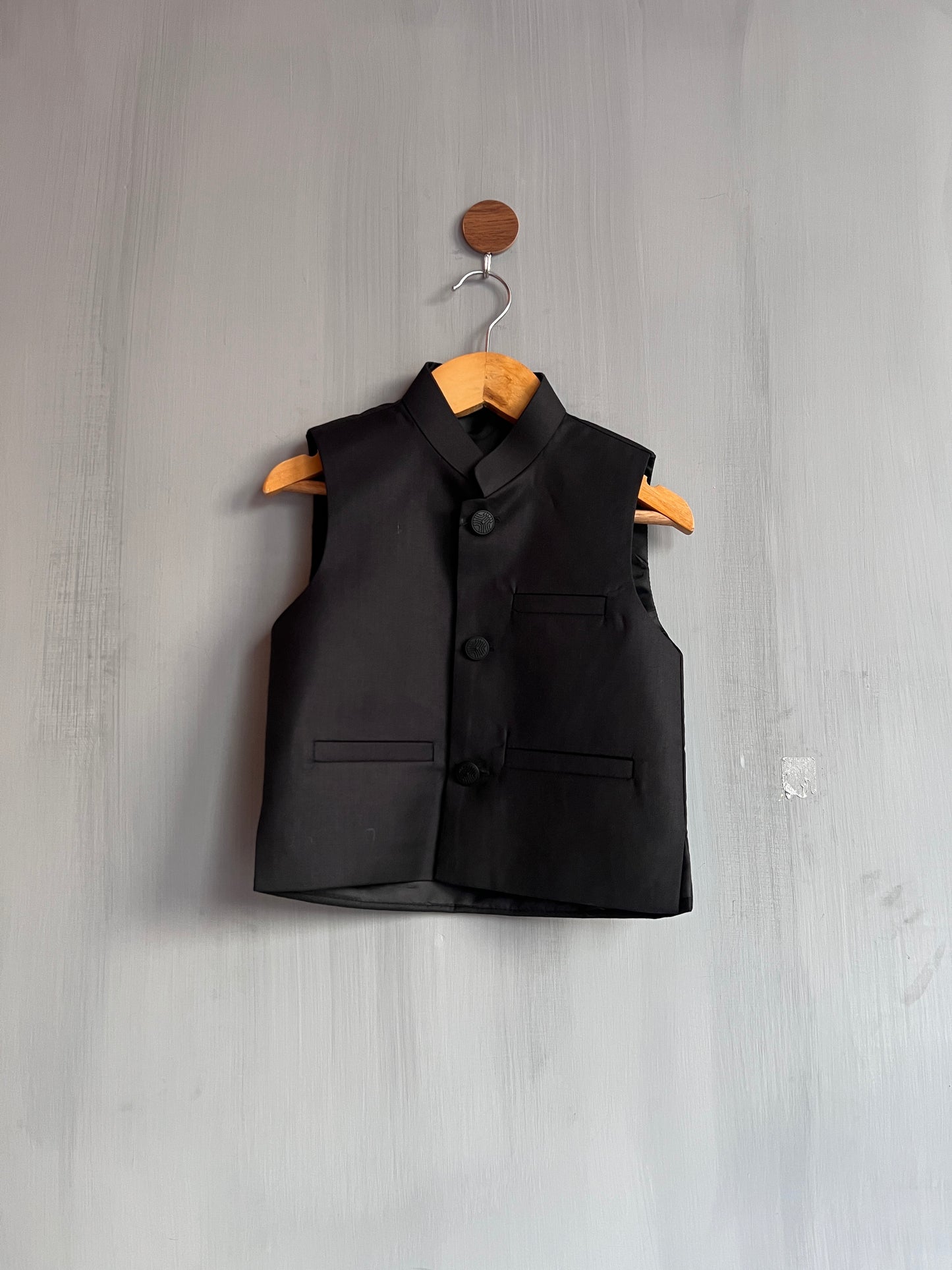 Boys Waistcoat Royal Black with ban