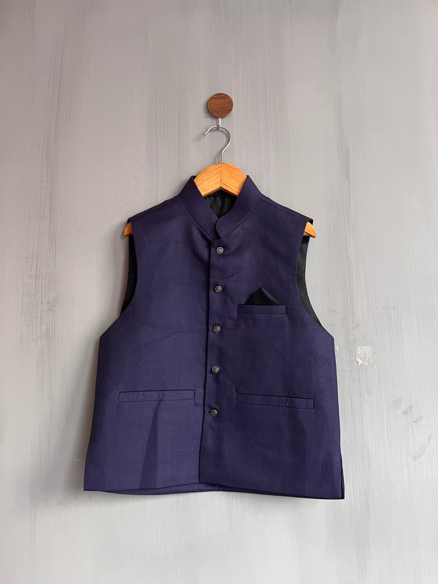 Boys Waistcoat Plain Indigo