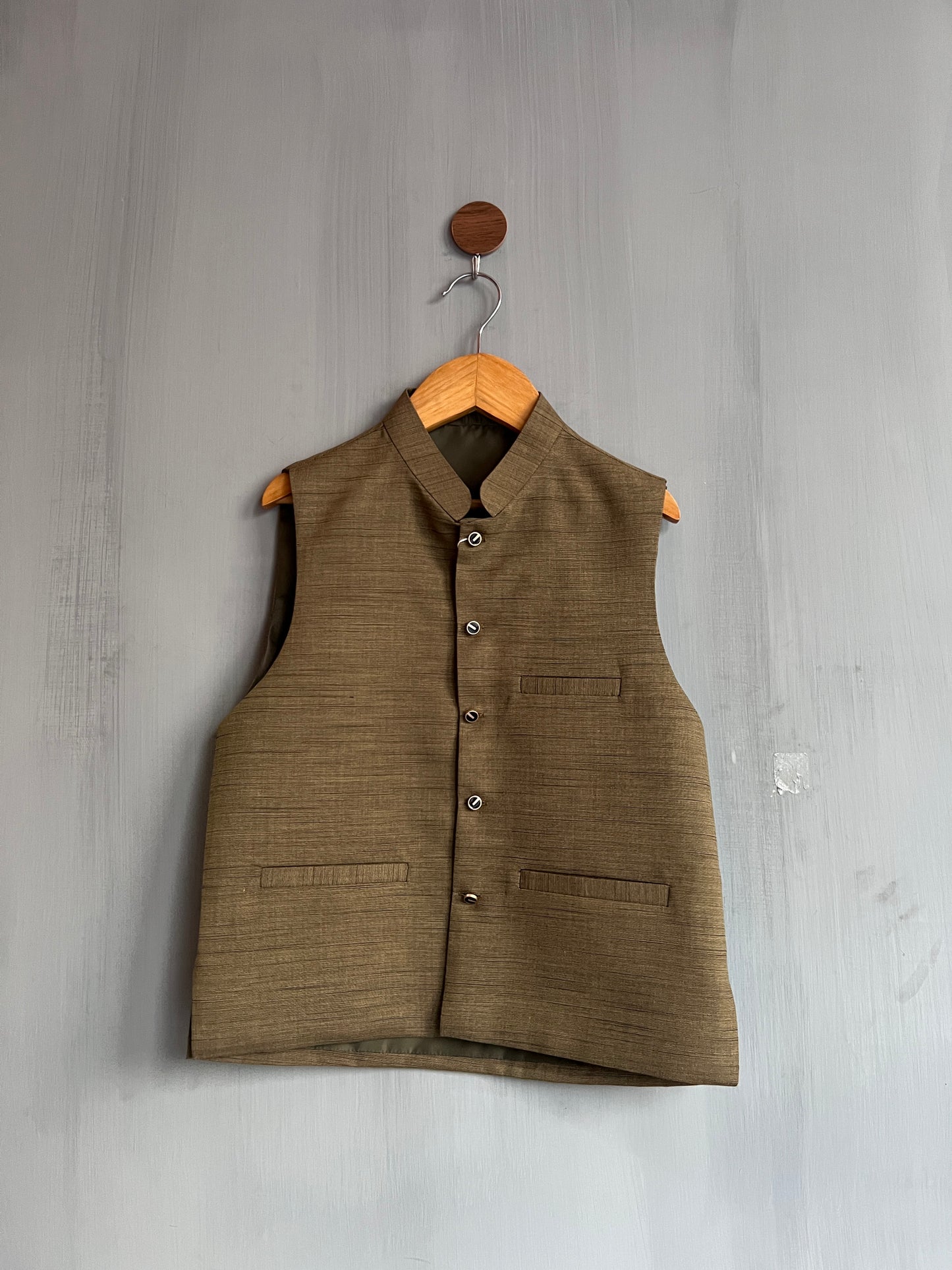 Boys Waistcoat Textured Gold