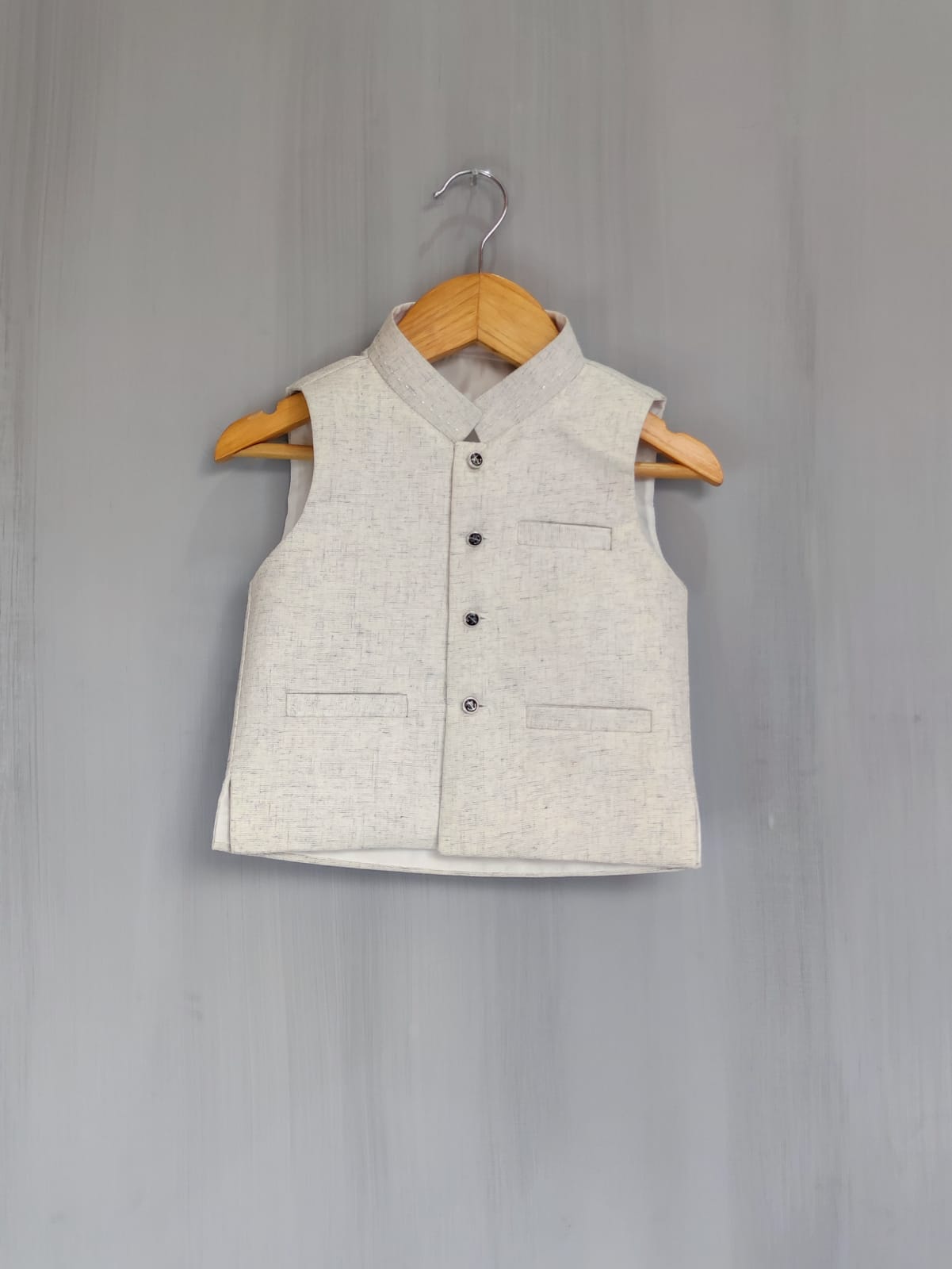 Boys Waistcoat Textured Ivory