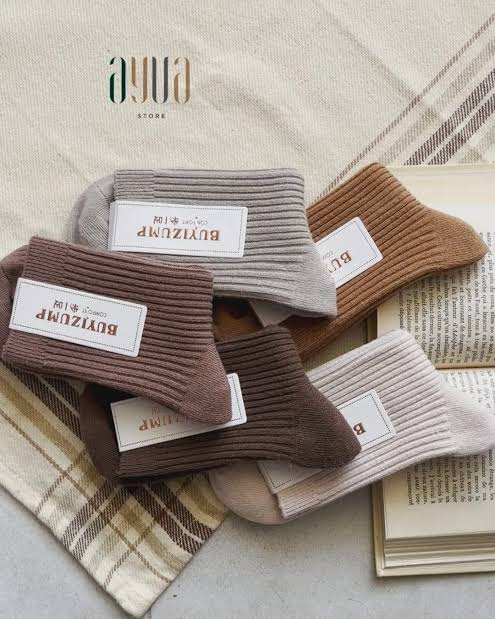 Warm Woolen Solid Color Fashion  Socks