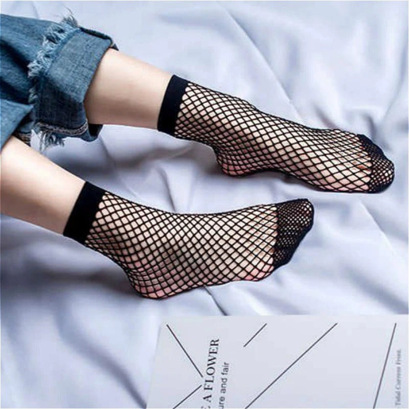 Hollow Out Fish Net Fashion Mesh Socks For Women/Girls