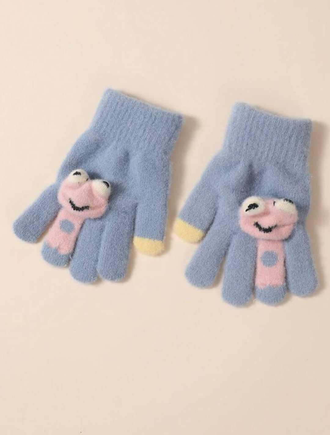 Kids Warm Plush Gloves - Dino